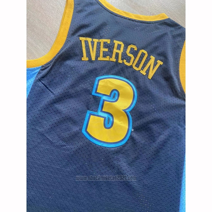 Camiseta Denver Nuggets Allen Iverson #3 Mitchell & Ness 2006-07 Azul2